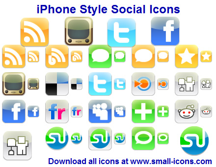 iPhone Style Social Icons