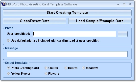 MS Word Photo Greeting Card Template Software