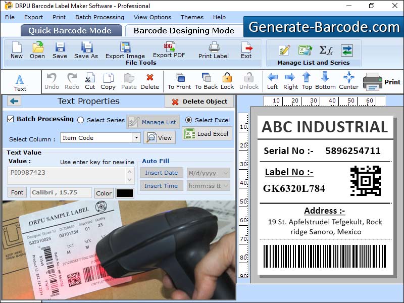 Designing, software, generate, barcode, printing, application, create, multiple, copies, list, business, tag, make, colorful, labels, design, customize, format, sticker, ellipses, rounded, rectangle, shapes, add, company, logo, text, line, color