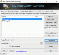 DWG to DWF Converter 2010.2