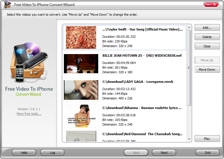 Free Video To iPhone Convert Wizard