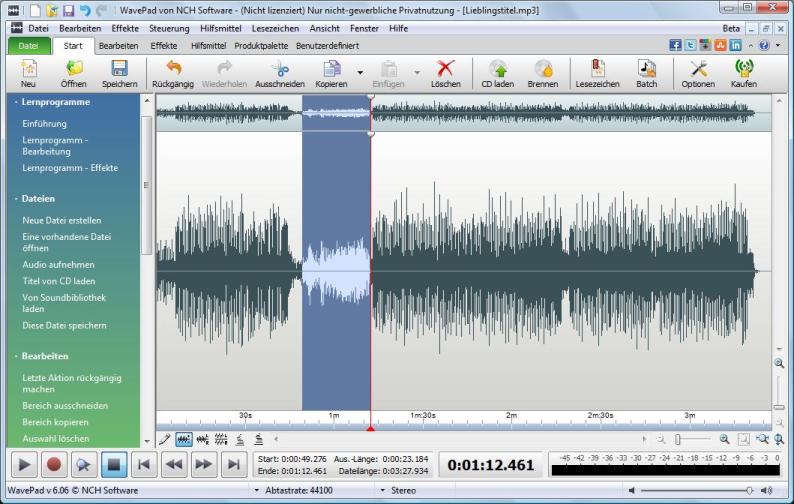 Wavepad Kostenloser Audio Editor