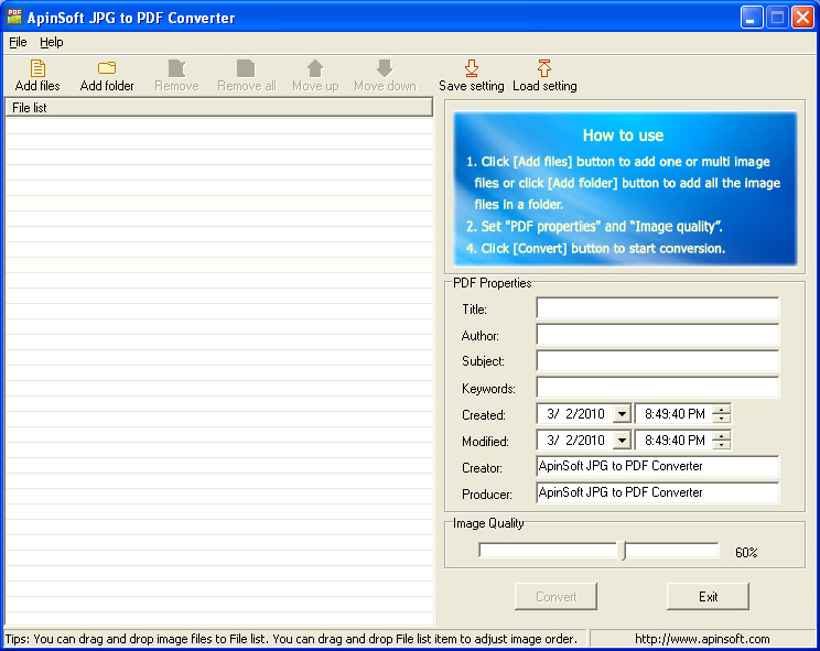 ApinSoft JPG to PDF Converter