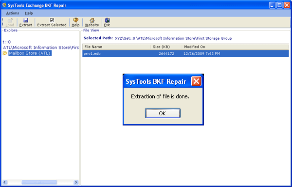 SysTools Exchange BKF Recovery