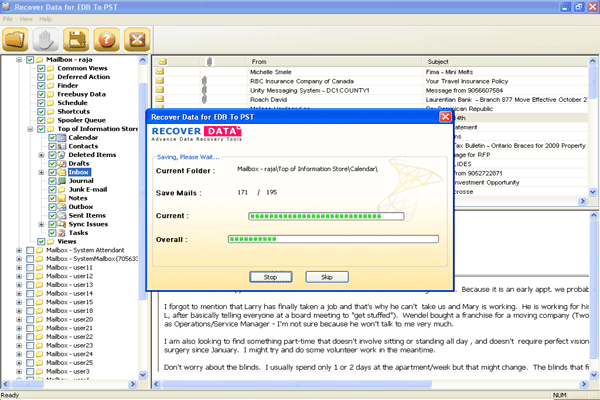 Recover Data for EDB to PST