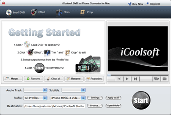 iCoolsoft DVD to iPhone Converter Mac