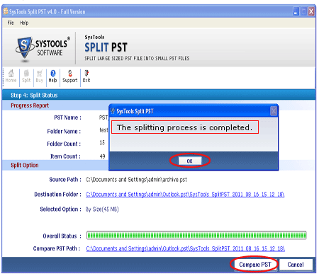 Split Large PST File