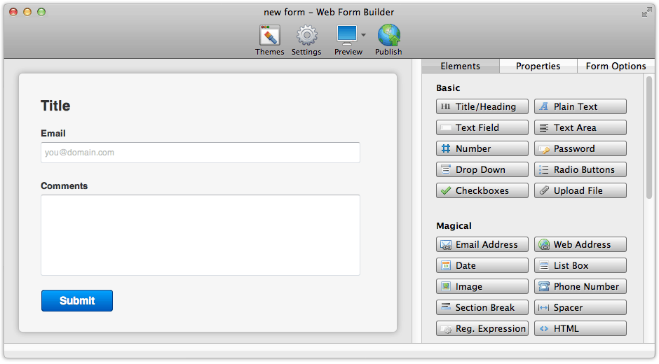 CoffeeCup Web Form Builder Lite for OS X