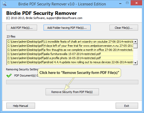 remove pdf password security, remove owner password from pdf