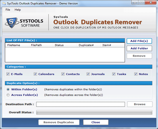 SysTools Outlook Duplicates Remover
