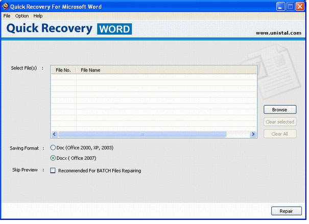 Microsoft Word File Repair software