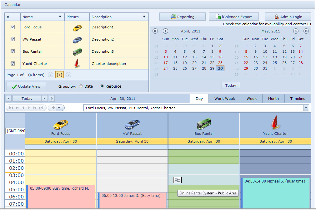 Online Rental System - One Day Booking