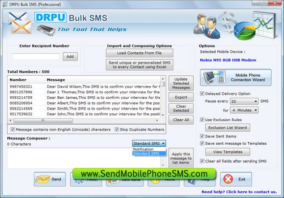 SMS, application, software, send, bulk, amount, customized, text, messages, notification, business, alert, publishing, utility, forward, transmit, mass, quantity,  product, offer, national, international, GSM, network, Windows, mobile, cell, phone