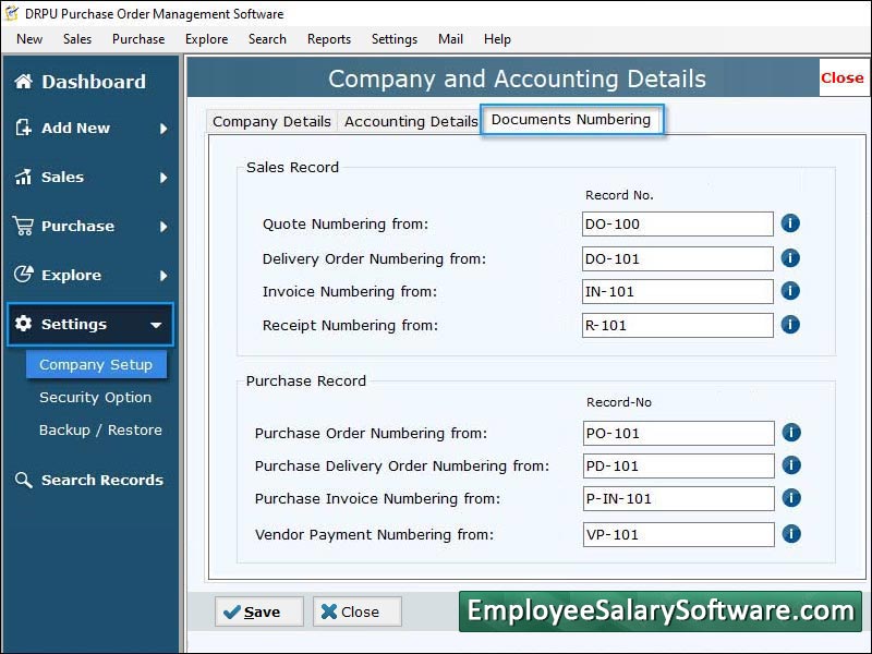 PO manager program, manage selling-purchasing reports, PO management application, manage company transaction records, install purchase order maintainer utility, generate vendor payment derails, maintain business delivery details