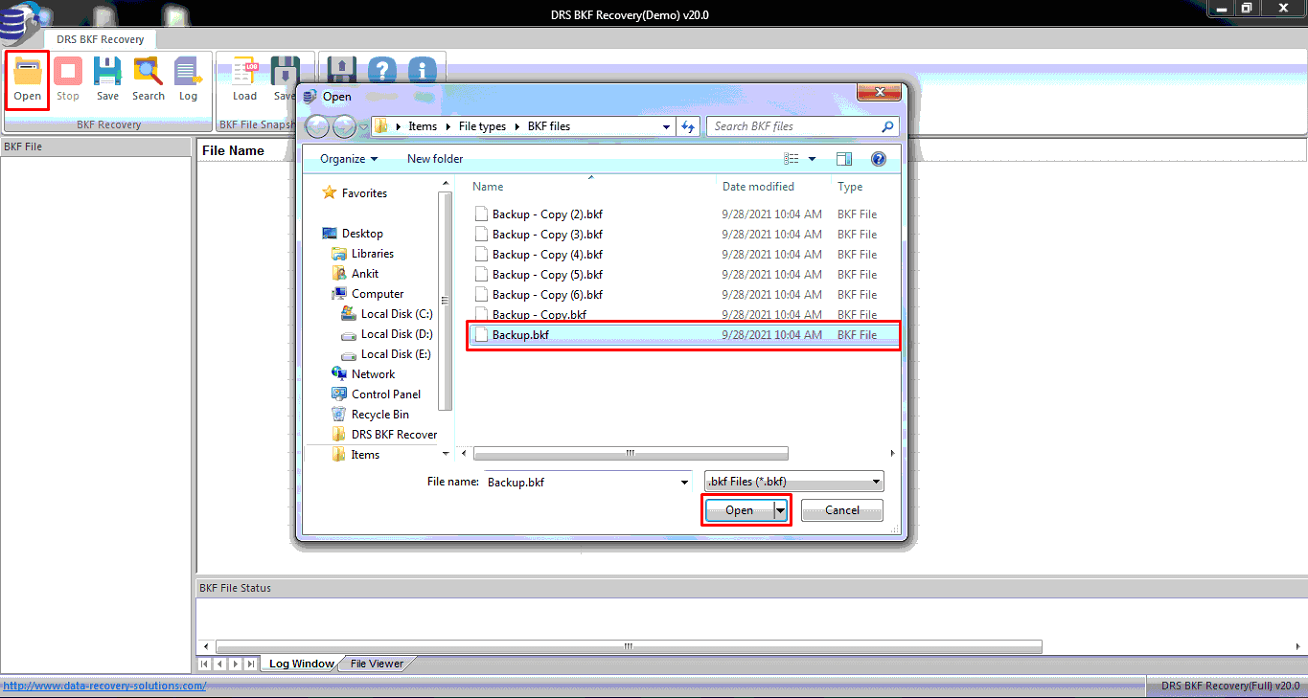 bkf recovery, drs bkf recovery tool, bkf file recovery, bkf repair tool, bkf file repair tool