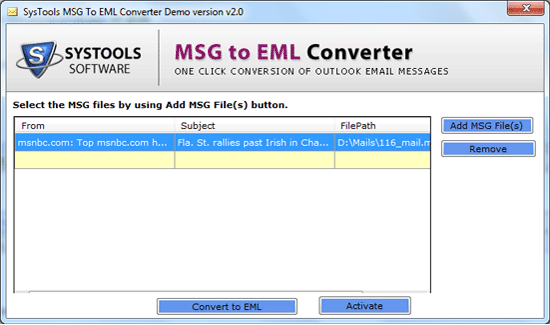 Convert MSG to EML Tool