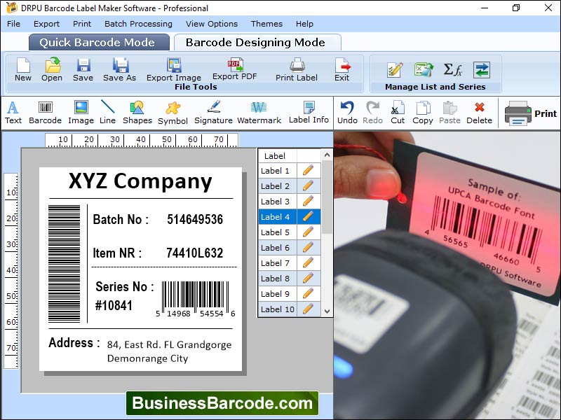 Barcode, business, software, generate, image, sticker, random, sequential, constant, series, method, professional, tool, print, tag, graphics, object, application, create, label, different, color, design, style, font, size, density