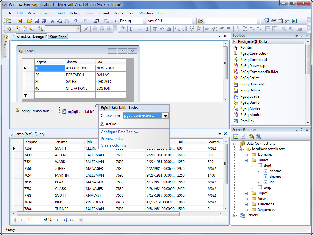 dotConnect for PostgreSQL Express