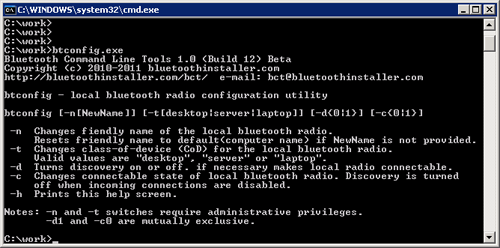 Bluetooth Command Line Tools