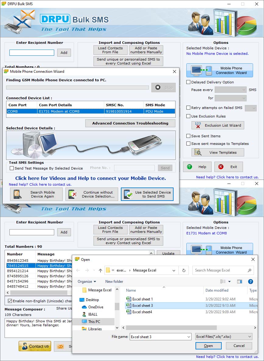 Software, send, create, forward, deliver, compose, bulk, text, messages, greeting, card, invitation, job, event, alert, notification, promotional, advertising, campaign, individual, group, phonebook, business, personalized, GSM, Windows, mobile