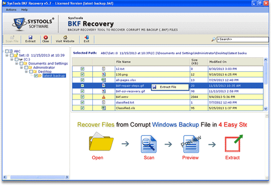 Extract Backup Database