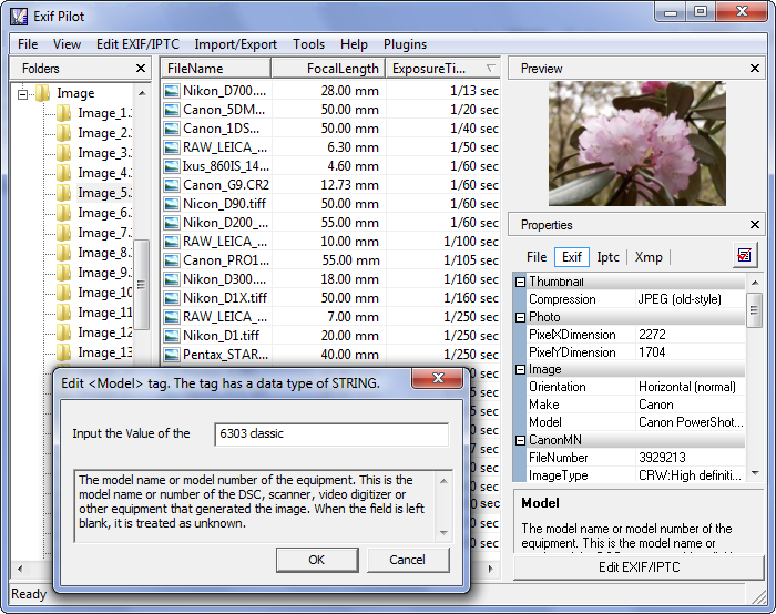 Batch Editing Plug-in for Exif Pilot