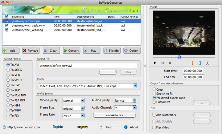Boilsoft Video Converter for Mac