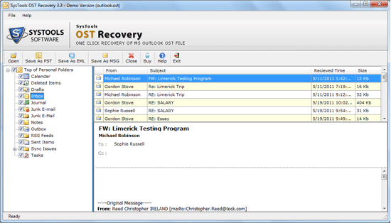 Repair OST File to Outlook