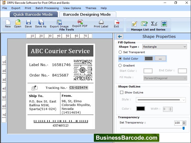 Postal, barcode, label, generator, software, bank, post, office, linear, 2D, font, constant, sequential, random, series, make, coupon, image, text, product, tag, sticker, asset, designing, object, rectangle, ellipse, PC, print, scan, pencil