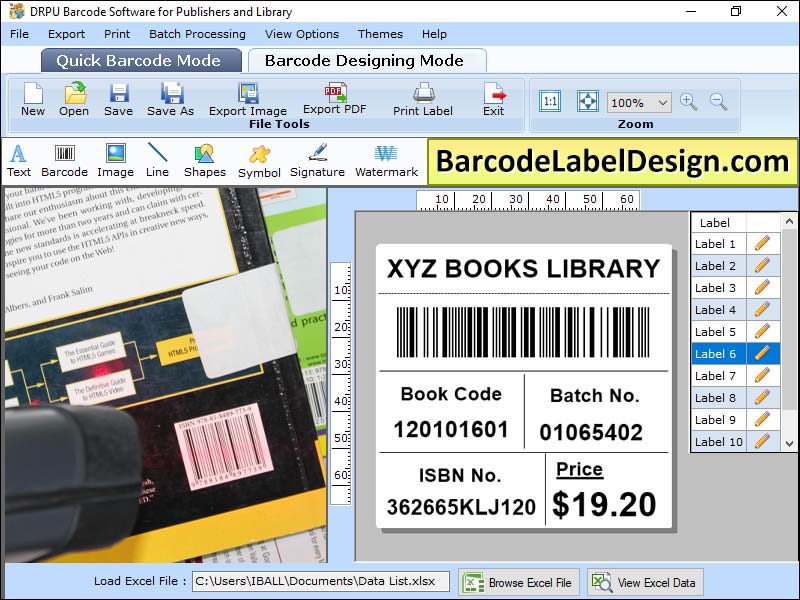 Books, magazines, libraries, stylish, colorful, barcode, sticker, creator, software, tool, produce, automate, elegant, high, resolution, image, label, generator, utility, design, elegant, information, tags, linear, 2D, random, sequential, constant