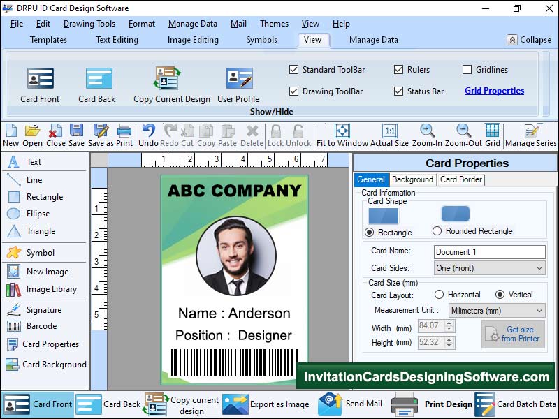 ID, Card, Designing, Software, program, generates, attractive, business, employee, students, faculty, identity, cards, designed, objects, line, pencil, ellipse, rectangle, triangle, barcode, star, circle, background, style, gradient, texture, image