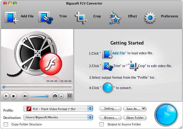 Bigasoft FLV Converter for Mac