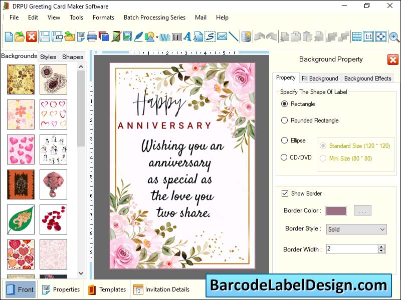 Greeting, card, maker, software, produce, flexible, multicolored, label, logo, sticker, application, generate, customized, advanced, setting, program, create, tag, image, designing, tool, ellipse, rectangle, circle, pencil, triangle, line, picture