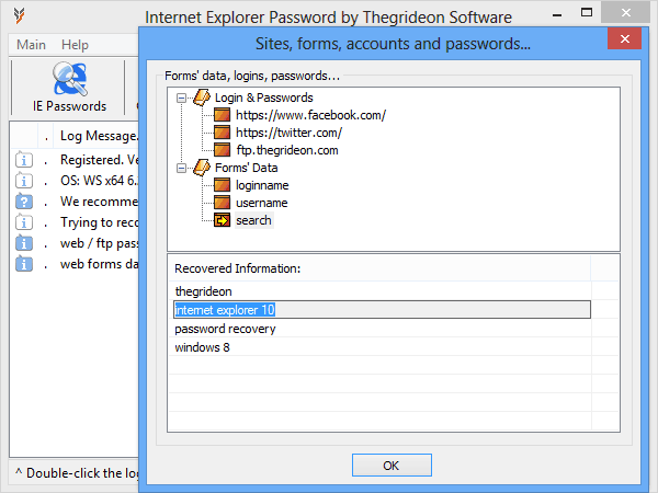 Internet Explorer Password Recovery
