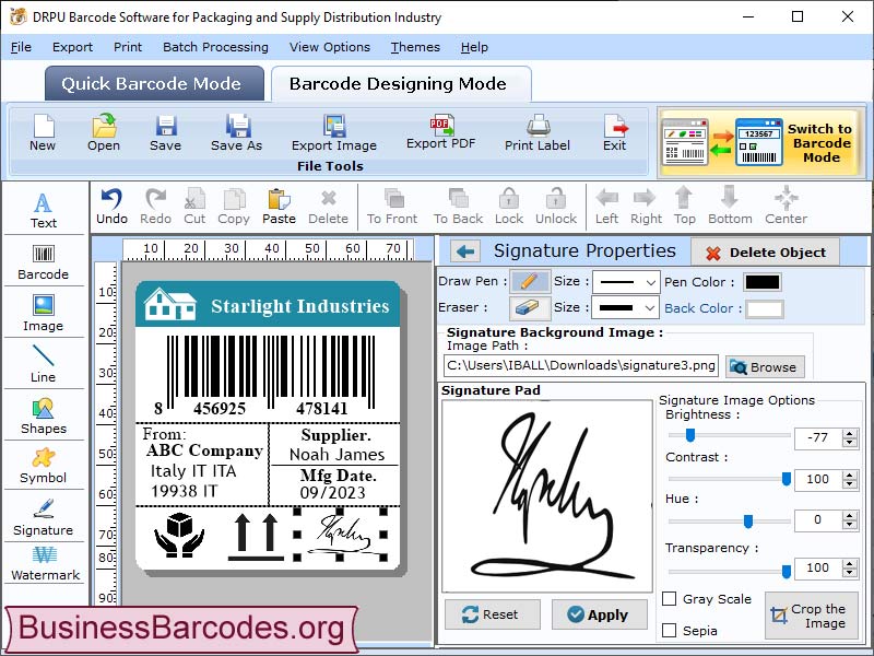 Supply barcode creator application, barcode generator software, packaging industry barcode maker tool, packaging sticker crafter utility, standard barcode designer tool, standard barcode maker program, distribution label crafting software