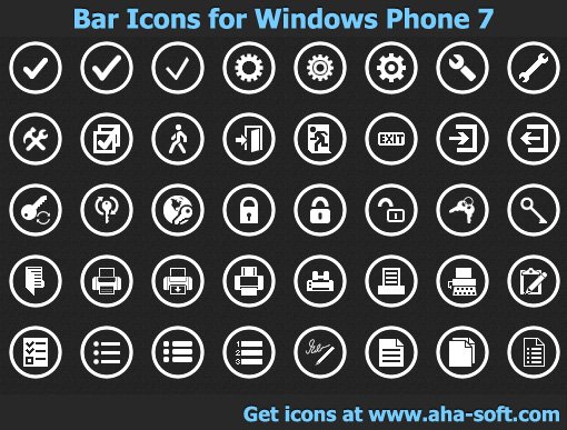 Application Bar Icons for Windows Phone 7