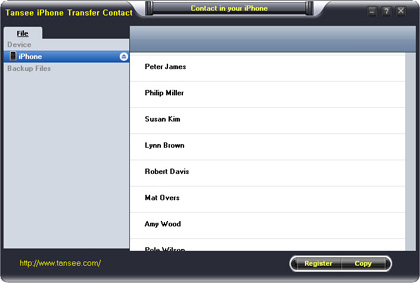 Tansee iPhone(2G/3G/3Gs/4) Contact Copy