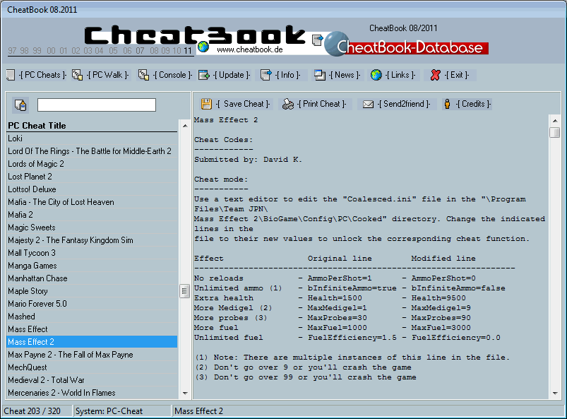 CheatBook Issue 08/2011