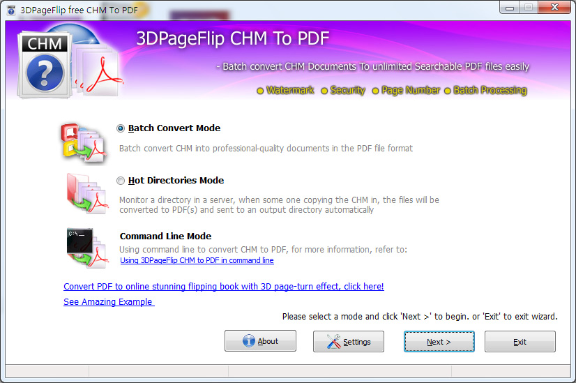 3DPageFlip CHM to PDF - freeware