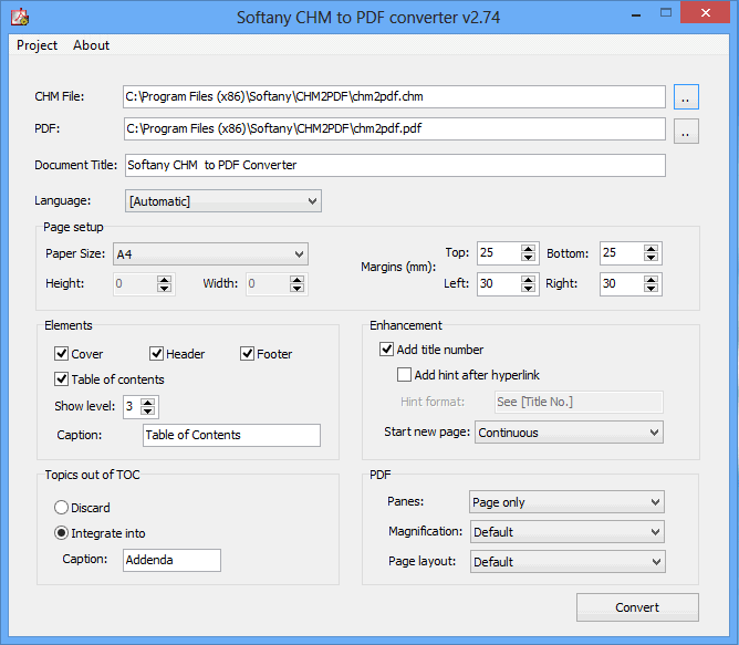 Softany CHM to PDF Converter