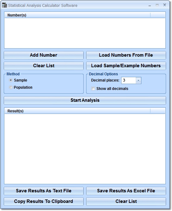 Statistical Analysis Calculator Software