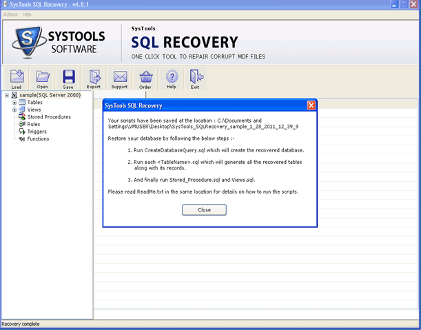 MDF Extension SQL Recovery