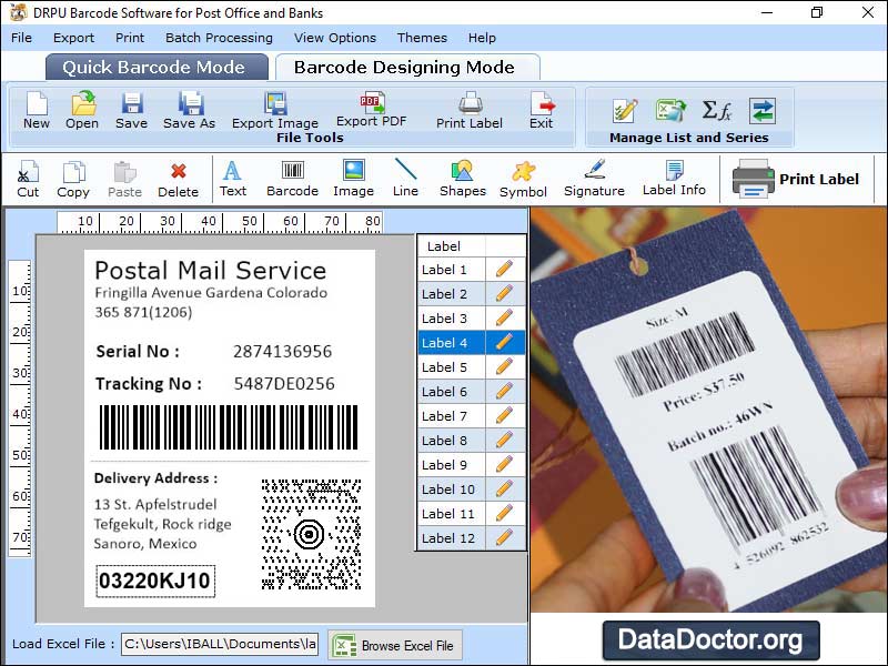 Courier Post Mailer Barcodes Download