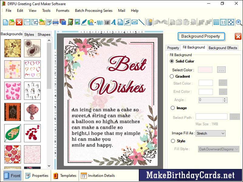 Greeting cards designer software, occasional greeting cards designer tool, New Year greeting cards generator program, miss you greeting cards creator tool, thank you greeting cards maker software, creates festival greeting cards