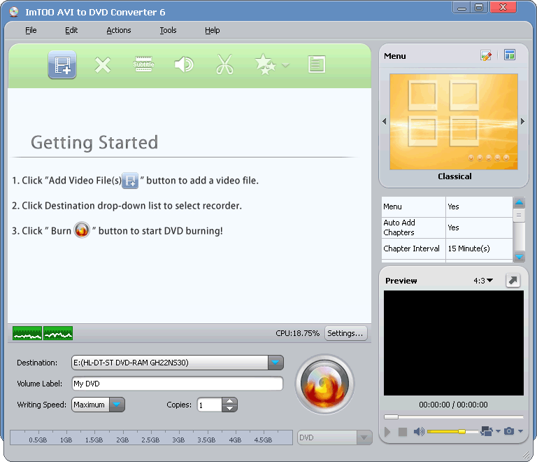 Free ImTOO AVI to DVD Converter