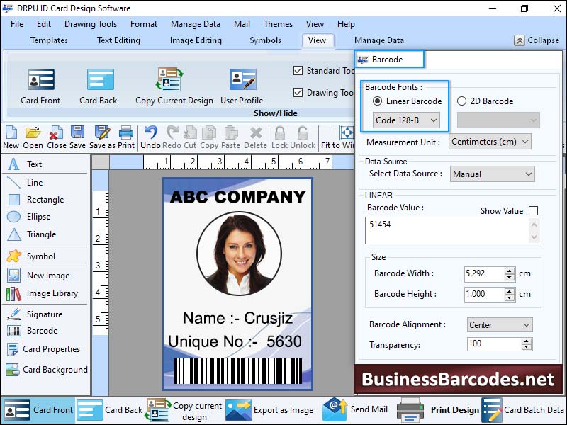 ID, card, generator, application, create, customized, corporative, business, private, security, photo, identity, badges, color, size, generate, student, cards, rectangle, ellipses, rounded, square, circle, shapes, object, print, text, picture, logo