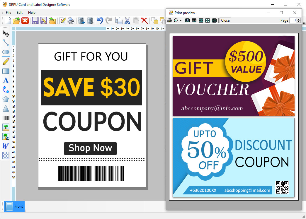 Brochure, utility, tool, design, craft, software, cards, labels, tags, stickers, birthday, postal, price, asset, envelop, create, print, business, professional, ID, visitor, membership, colorful, shape, format, ellipse, rectangle, 2D, linear, barcode