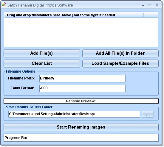 Batch Rename Digital Photos Software