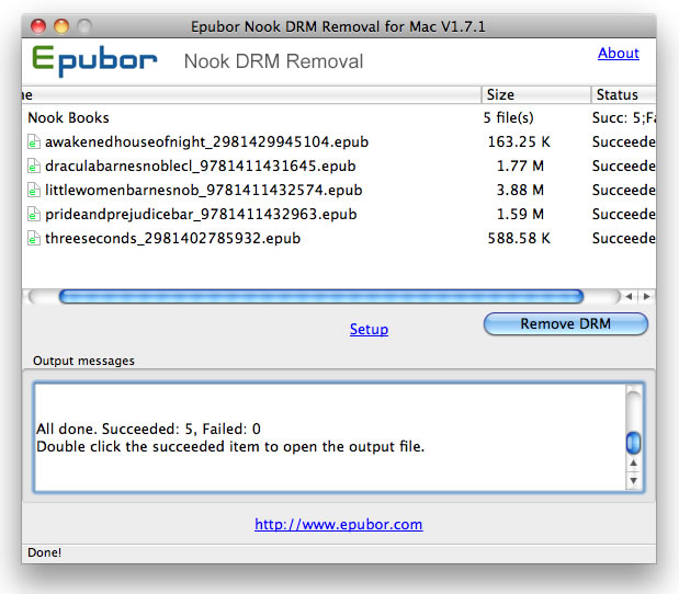 Epubor Nook DRM Removal for Mac