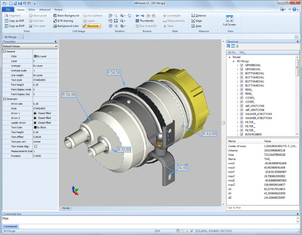 2D Viewer Editor: DWG DXF PLT TIFF CGM